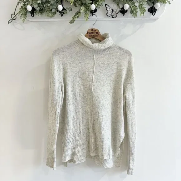 Athleta Transit Pullover Turtleneck Light Grey Heather Small KS - Picture 1 of 5